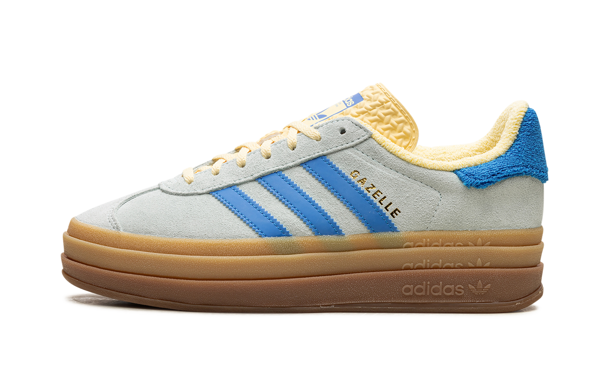 Overkicks - Adidas Gazelle Bold Almost Blue Yellow (IE0430) - vista lateral
