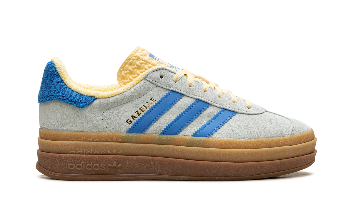 Overkicks - Adidas Gazelle Bold Almost Blue Yellow (IE0430) - detalle talón