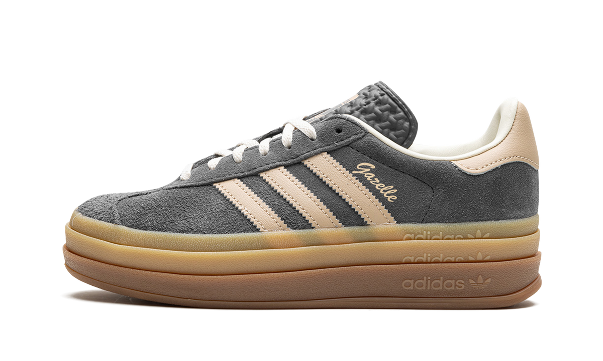 Overkicks - Adidas Gazelle Bold Grey Magic Beige Gum (IE0428) - vista lateral