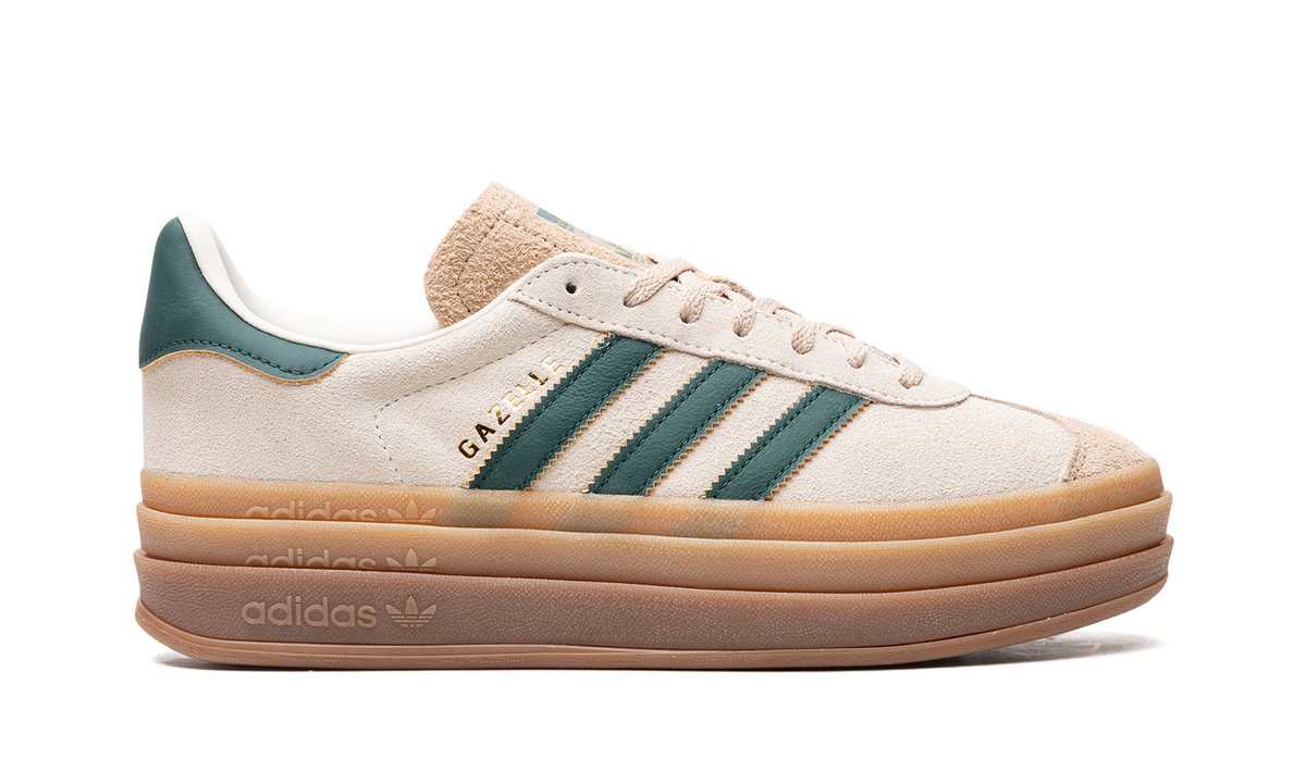 Overkicks - Adidas Gazelle Bold Magic Beige Collegiate Green (ID7056) - detalle talón