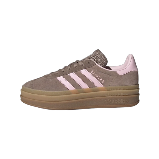Overkicks - Adidas Gazelle Bold Trace Brown Clear Pink (Womens) (JQ6436) - vista lateral