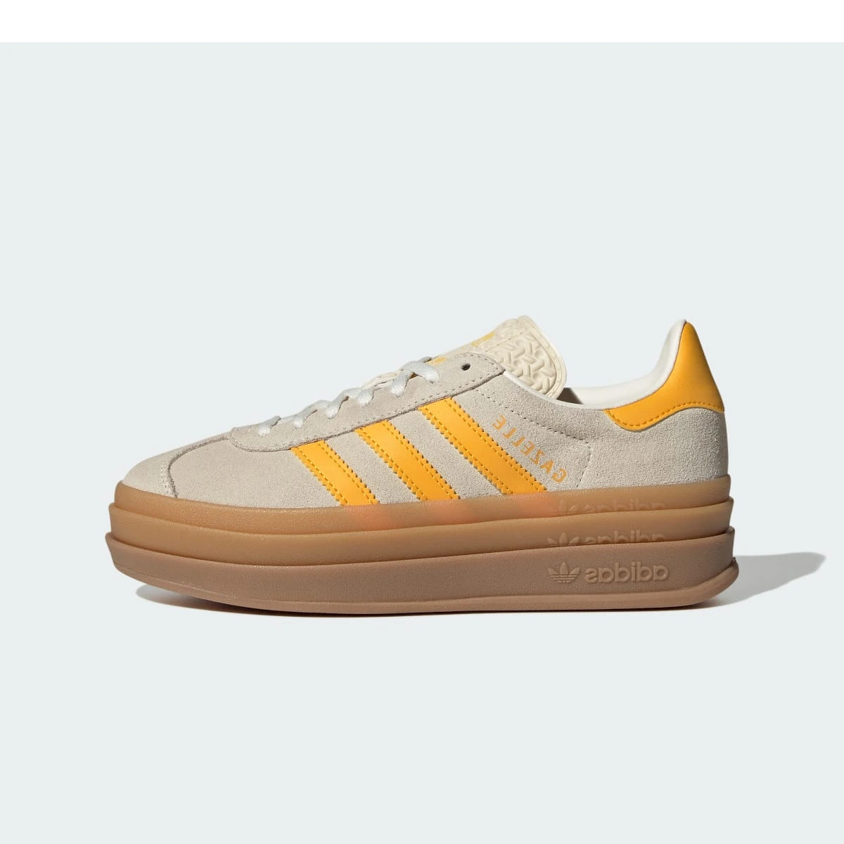 Overkicks - Adidas Gazelle Bold Wonder White Crew Yellow (IH6458) - vista lateral
