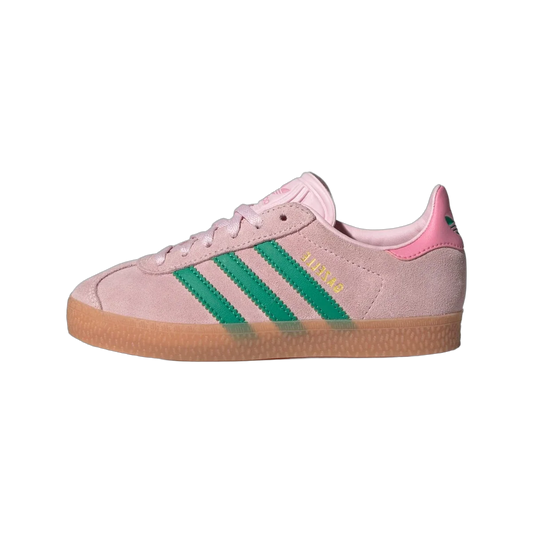 Overkicks - Adidas Gazelle Clear Pink Court Green Bliss Pink (PS) (JP7133) - vista lateral