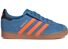 Overkicks - Adidas Gazelle Comfort Closure Focus Blue Solar Oange (PS) (JQ7836) - vista lateral