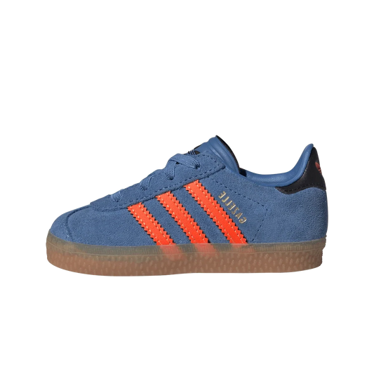 Overkicks - Adidas Gazelle Comfort Closure Focus Blue Solar Orange Core Black (TD) (JP7134) - vista lateral