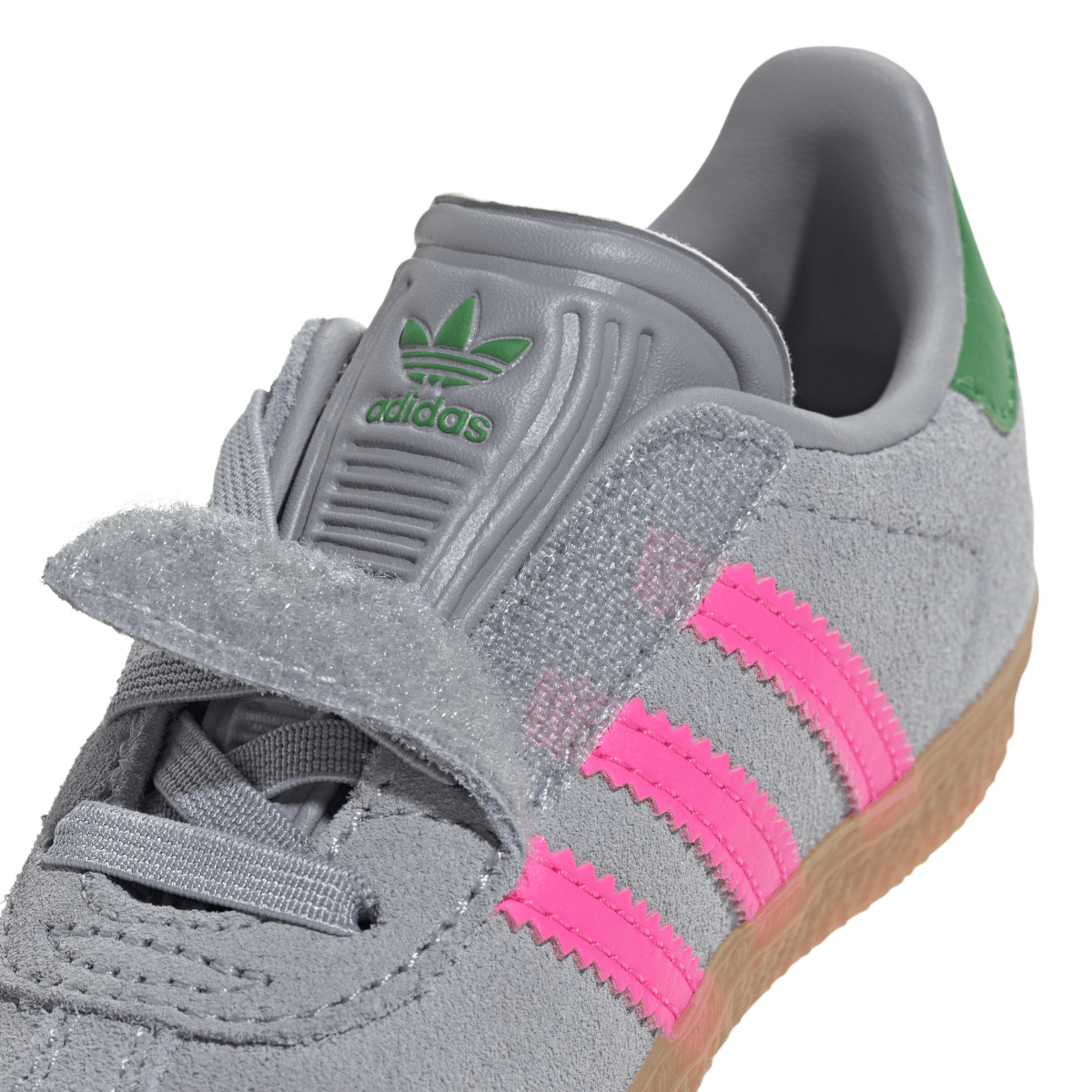 Overkicks - Adidas Gazelle Comfort Closure Halo Silver Lucid Pink Green (TD) (IH6477) - imagen 9