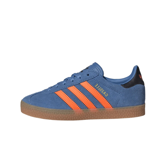 Overkicks - Adidas Gazelle Focus Blue Solar Orange Core Black (PS) (JP7129) - vista lateral