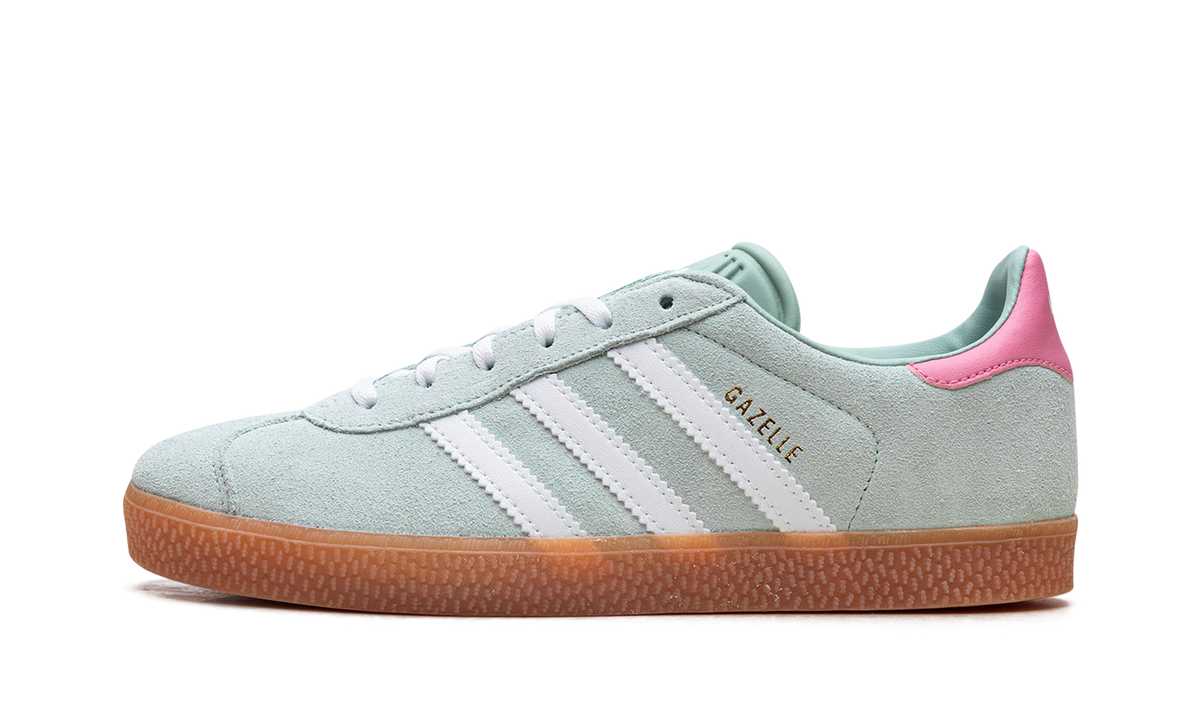 Overkicks - Adidas Gazelle Hazy Green Bliss Pink (IG9152) - vista lateral