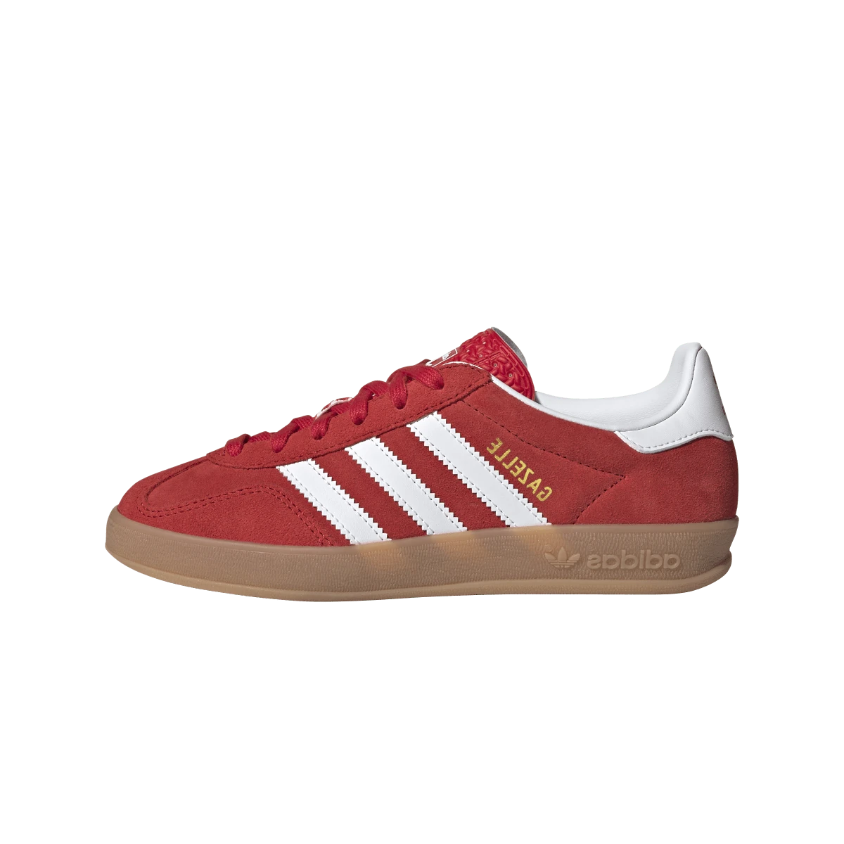 Overkicks - Adidas Gazelle Indoor Better Scarlet Cloud White Gum (JS3801) - vista lateral