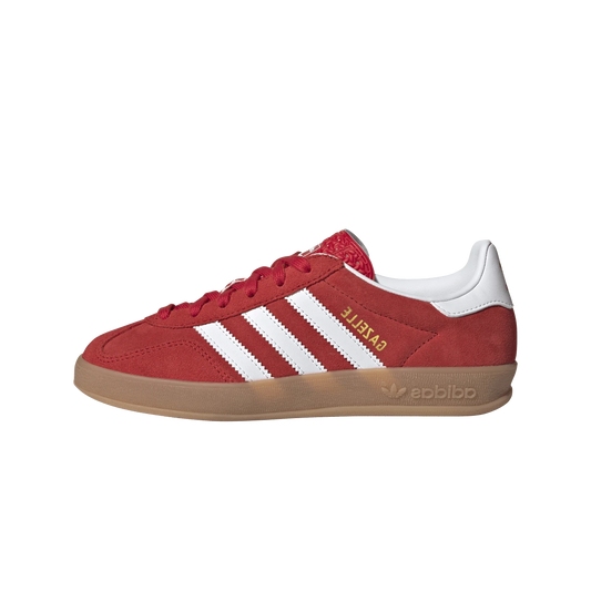 Overkicks - Adidas Gazelle Indoor Better Scarlet Cloud White Gum (JS3801) - vista lateral