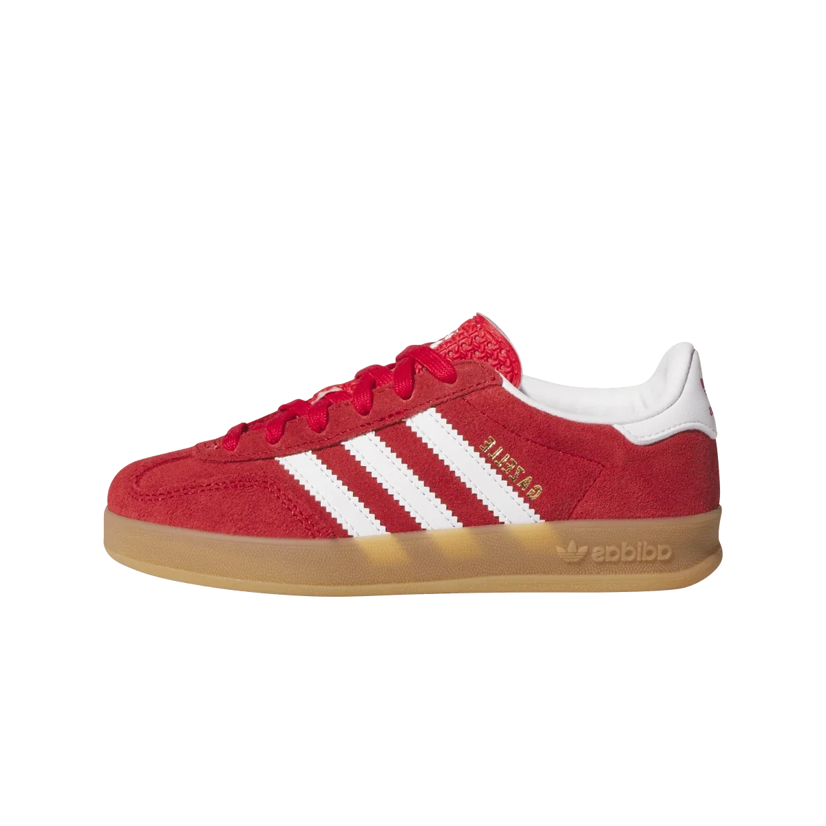 Overkicks - Adidas Gazelle Indoor Better Scarlet White Gum (PS) (IH9136) - vista lateral