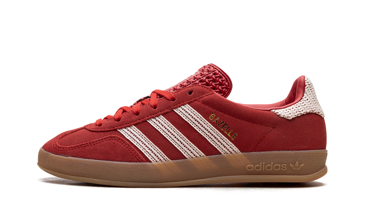 Overkicks - Adidas Gazelle Indoor Better Scarlet Wonder White Gum (JI2756) - vista lateral