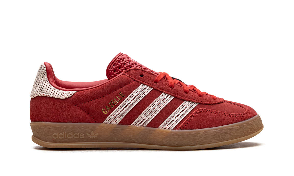 Overkicks - Adidas Gazelle Indoor Better Scarlet Wonder White Gum (JI2756) - detalle talón
