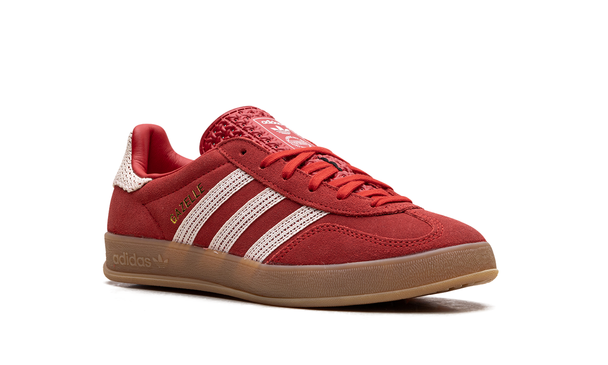 Overkicks - Adidas Gazelle Indoor Better Scarlet Wonder White Gum (JI2756) - detalle lateral interior