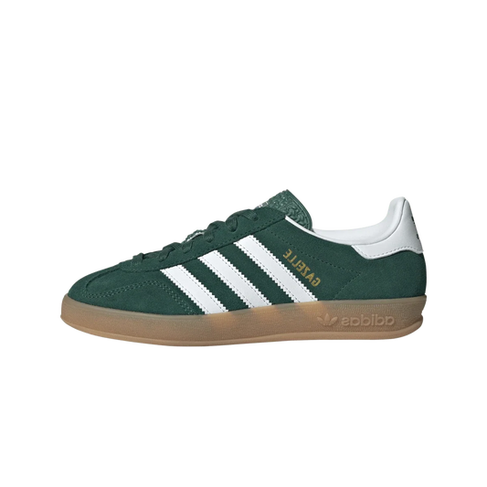 Overkicks - Adidas Gazelle Indoor Collegiate Green Cloud White Gum (GS) (JS3800) - vista lateral