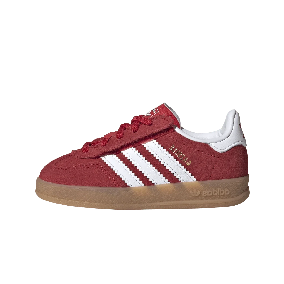 Overkicks - Adidas Gazelle Indoor Comfort Closure Better Scarlet White Gum (TD) (IH9132) - vista lateral