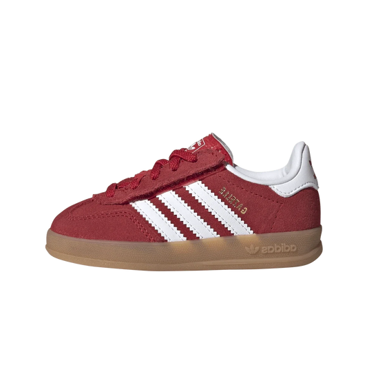Overkicks - Adidas Gazelle Indoor Comfort Closure Better Scarlet White Gum (TD) (IH9132) - vista lateral