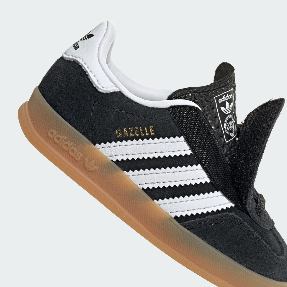 Overkicks - Adidas Gazelle Indoor Comfort Closure Black White Gum (TD) (IH9131) - imagen 10