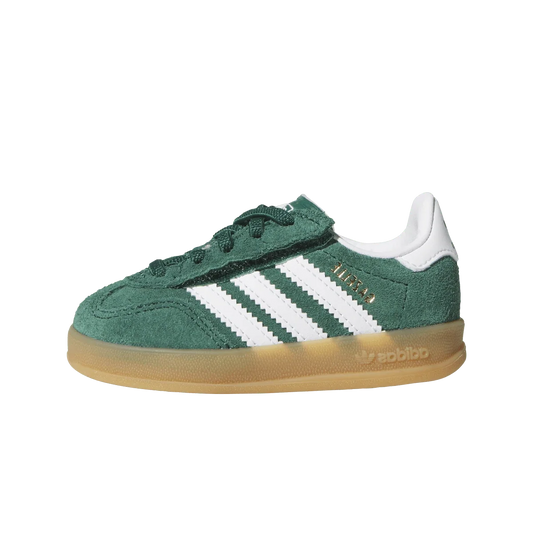 Overkicks - Adidas Gazelle Indoor Comfort Closure Collegiate Green White Gum (TD) (IH9130) - vista lateral