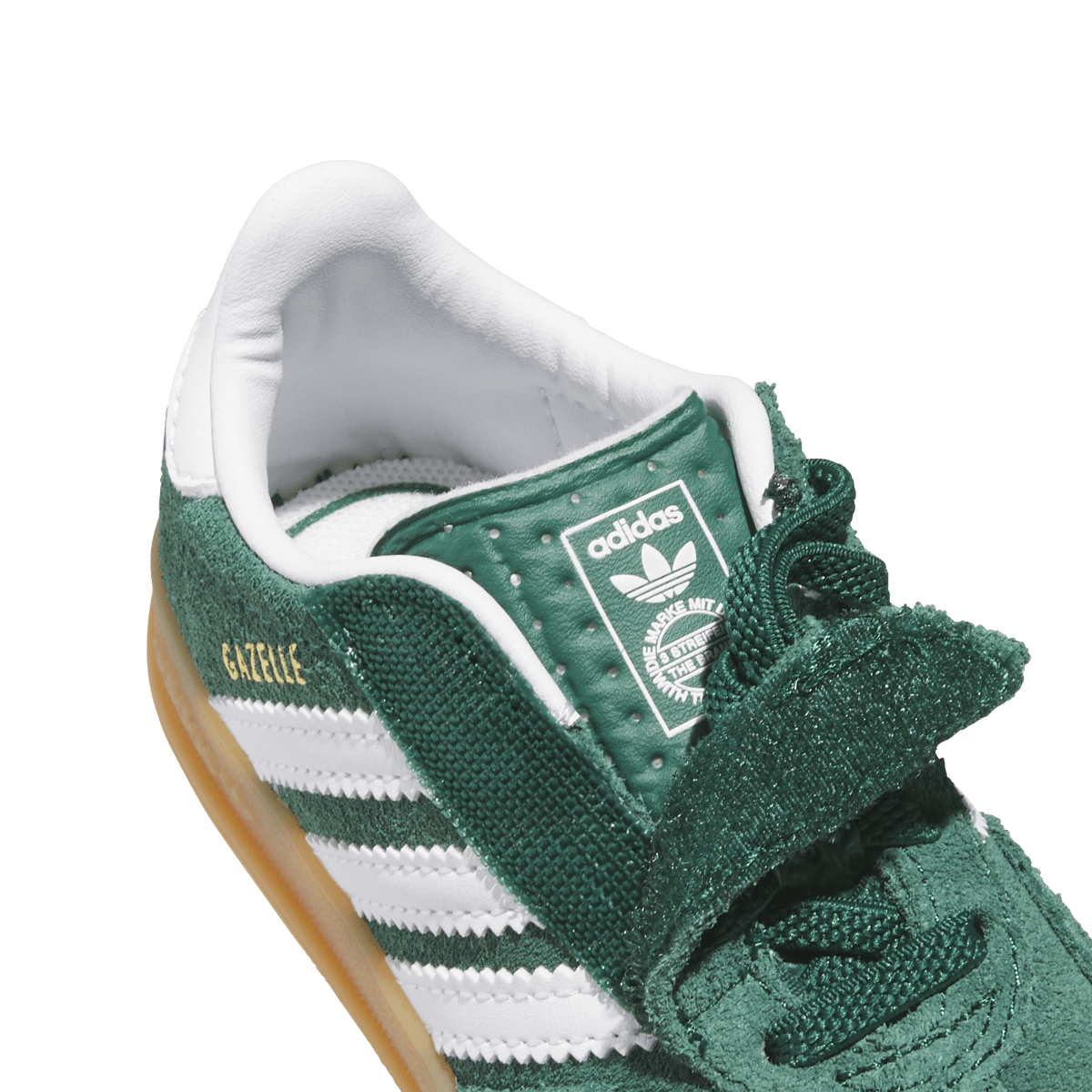 Overkicks - Adidas Gazelle Indoor Comfort Closure Collegiate Green White Gum (TD) (IH9130) - imagen 8