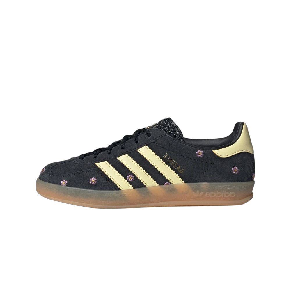 Overkicks - Adidas Gazelle Indoor Core Black Almost Yellow Floral (IF4490) - vista lateral
