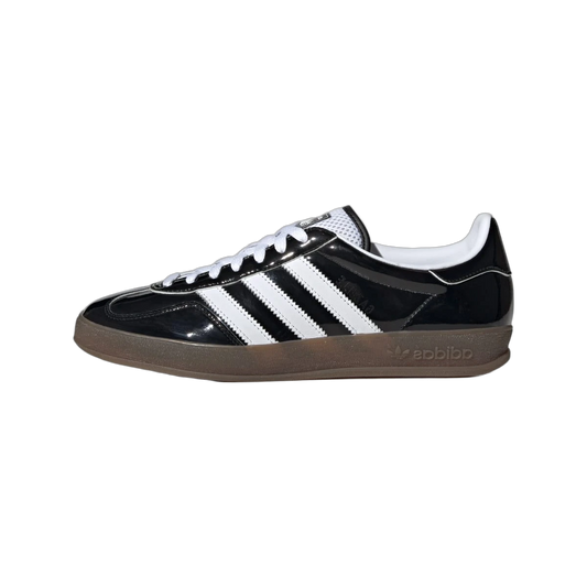 Overkicks - Adidas Gazelle Indoor Core Black Patent Leather (JQ8124) - vista lateral