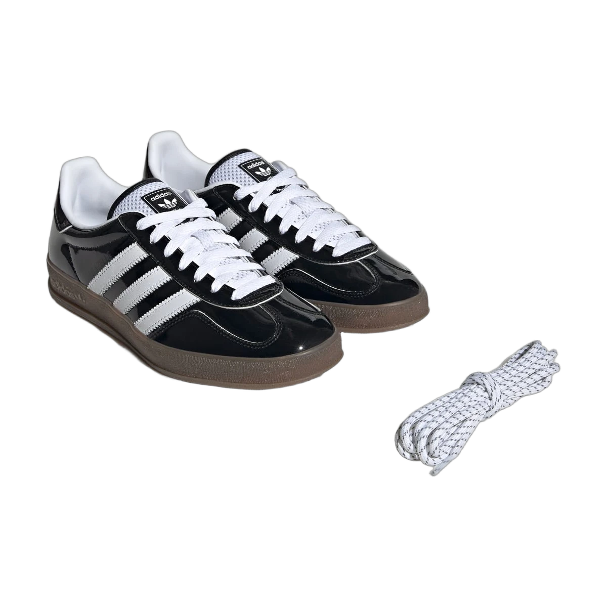 Overkicks - Adidas Gazelle Indoor Core Black Patent Leather (JQ8124) - detalle lateral interior