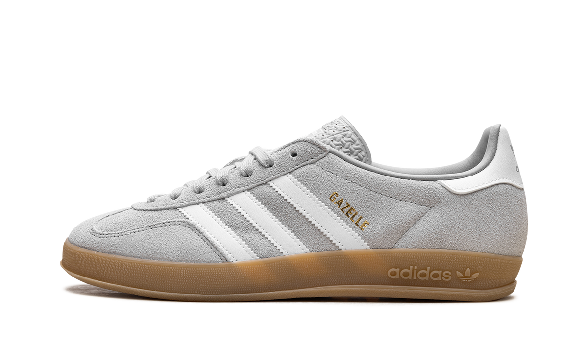Overkicks - Adidas Gazelle Indoor Grey Cloud White Gold Metallic (JQ0176) - vista lateral