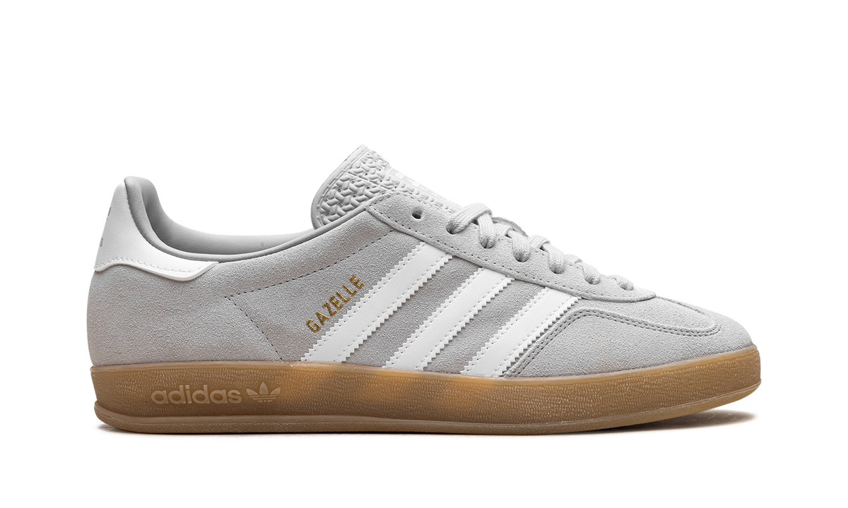 Overkicks - Adidas Gazelle Indoor Grey Cloud White Gold Metallic (JQ0176) - detalle talón