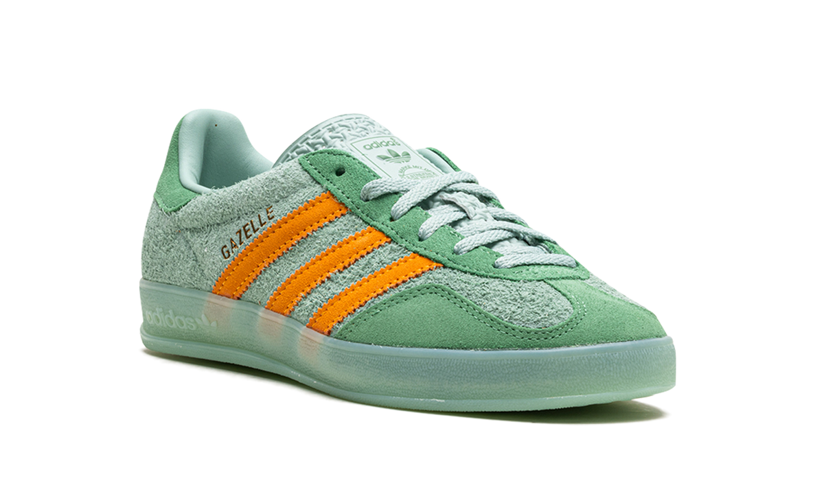 Overkicks - Adidas Gazelle Indoor Hazy Green Crew Yellow (IG6783) - detalle lateral interior