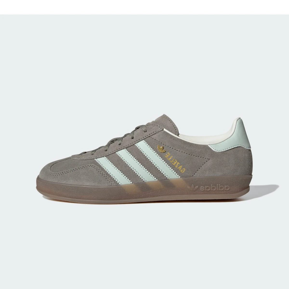 Overkicks - Adidas Gazelle Indoor Silver Pebble Linen Green (JR2430) - vista lateral
