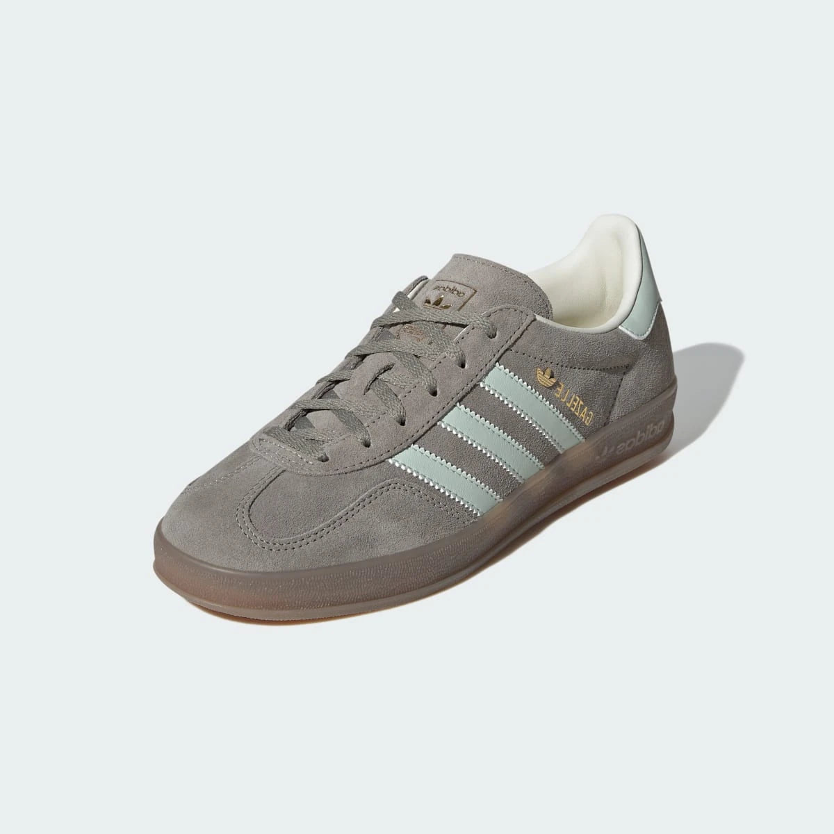 Overkicks - Adidas Gazelle Indoor Silver Pebble Linen Green (JR2430) - vista trasera