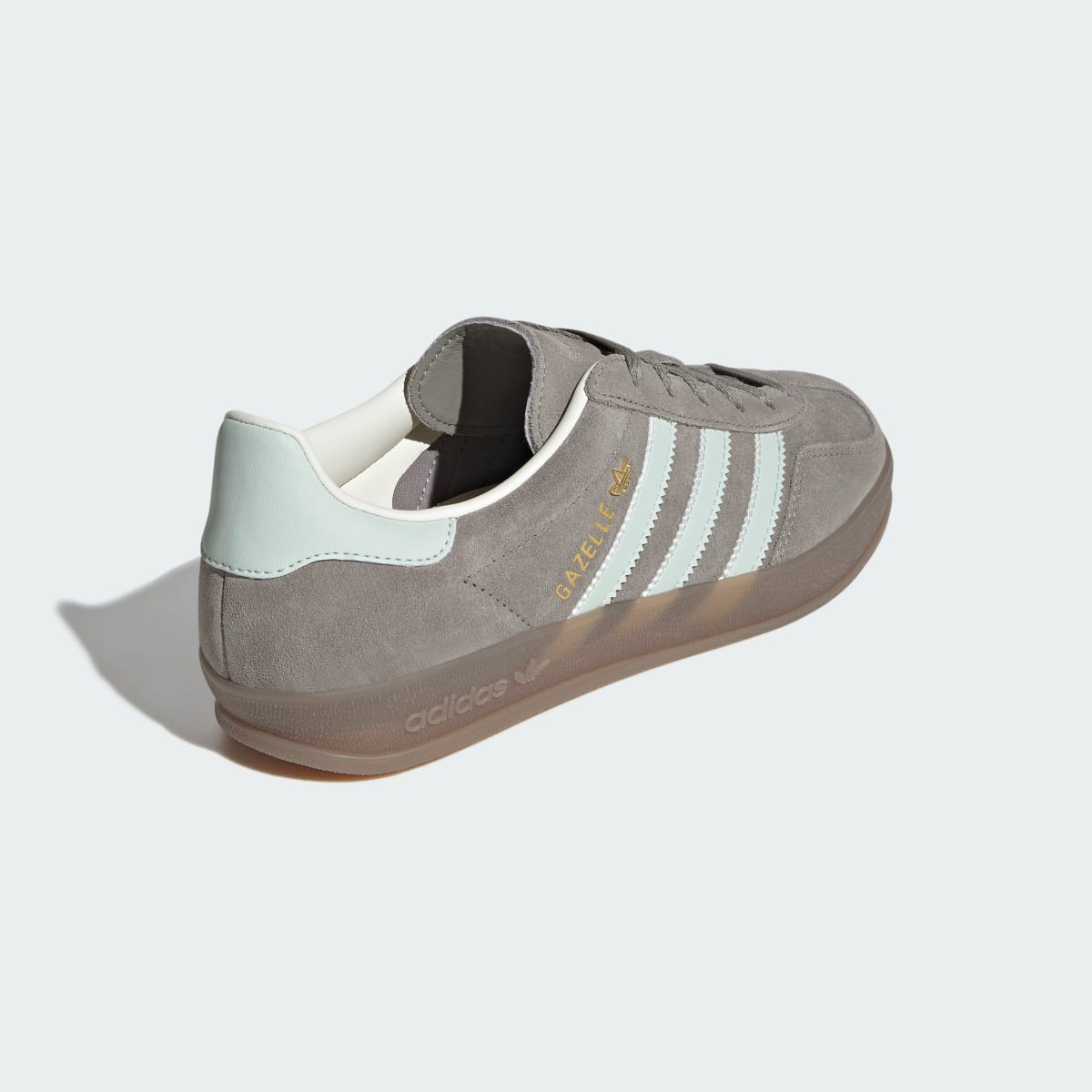 Overkicks - Adidas Gazelle Indoor Silver Pebble Linen Green (JR2430) - vista superior
