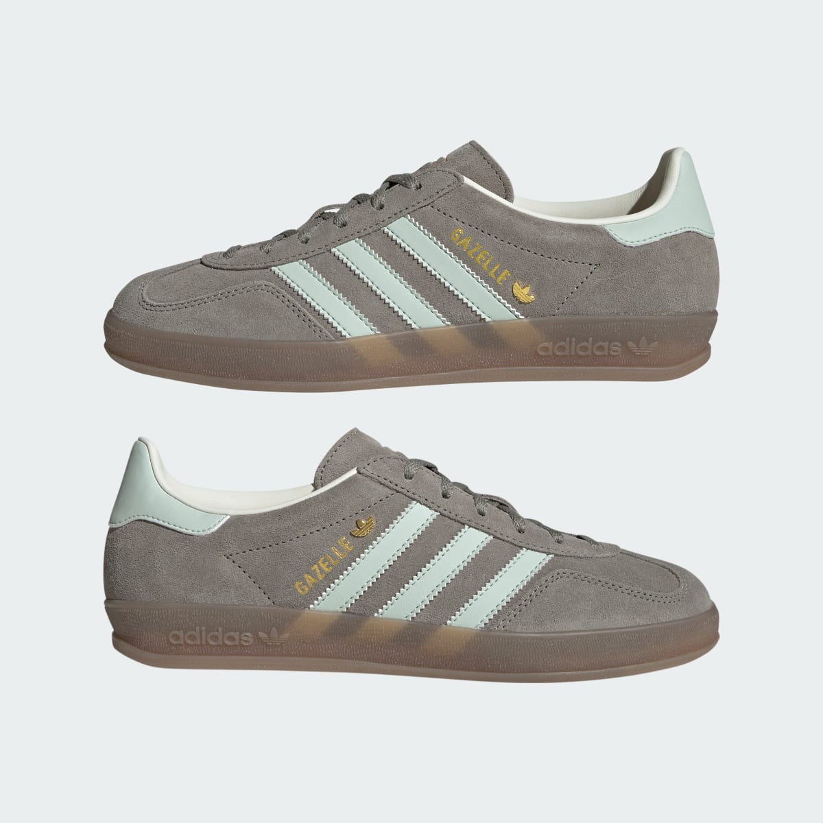 Overkicks - Adidas Gazelle Indoor Silver Pebble Linen Green (JR2430) - detalle lateral interior