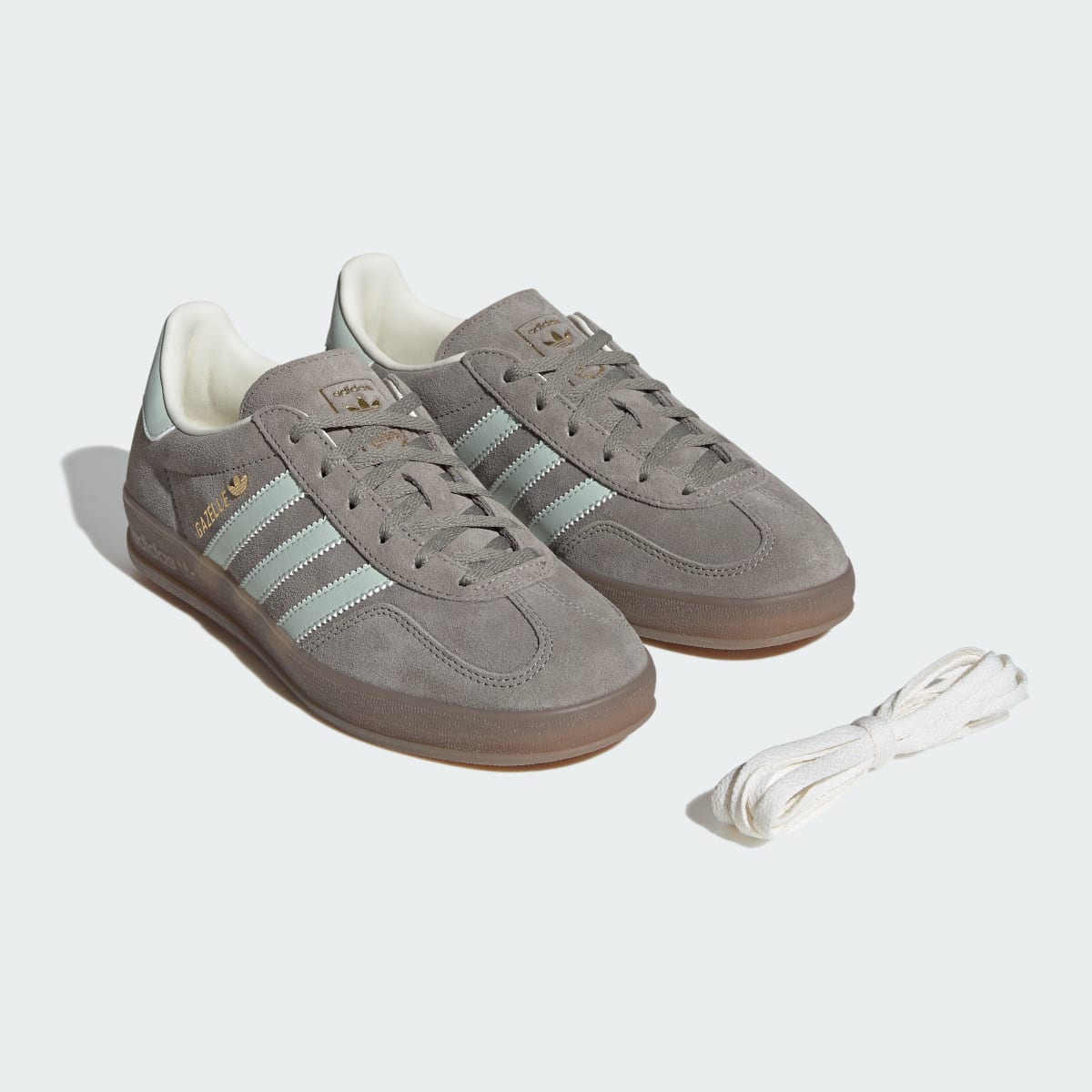 Overkicks - Adidas Gazelle Indoor Silver Pebble Linen Green (JR2430) - detalle