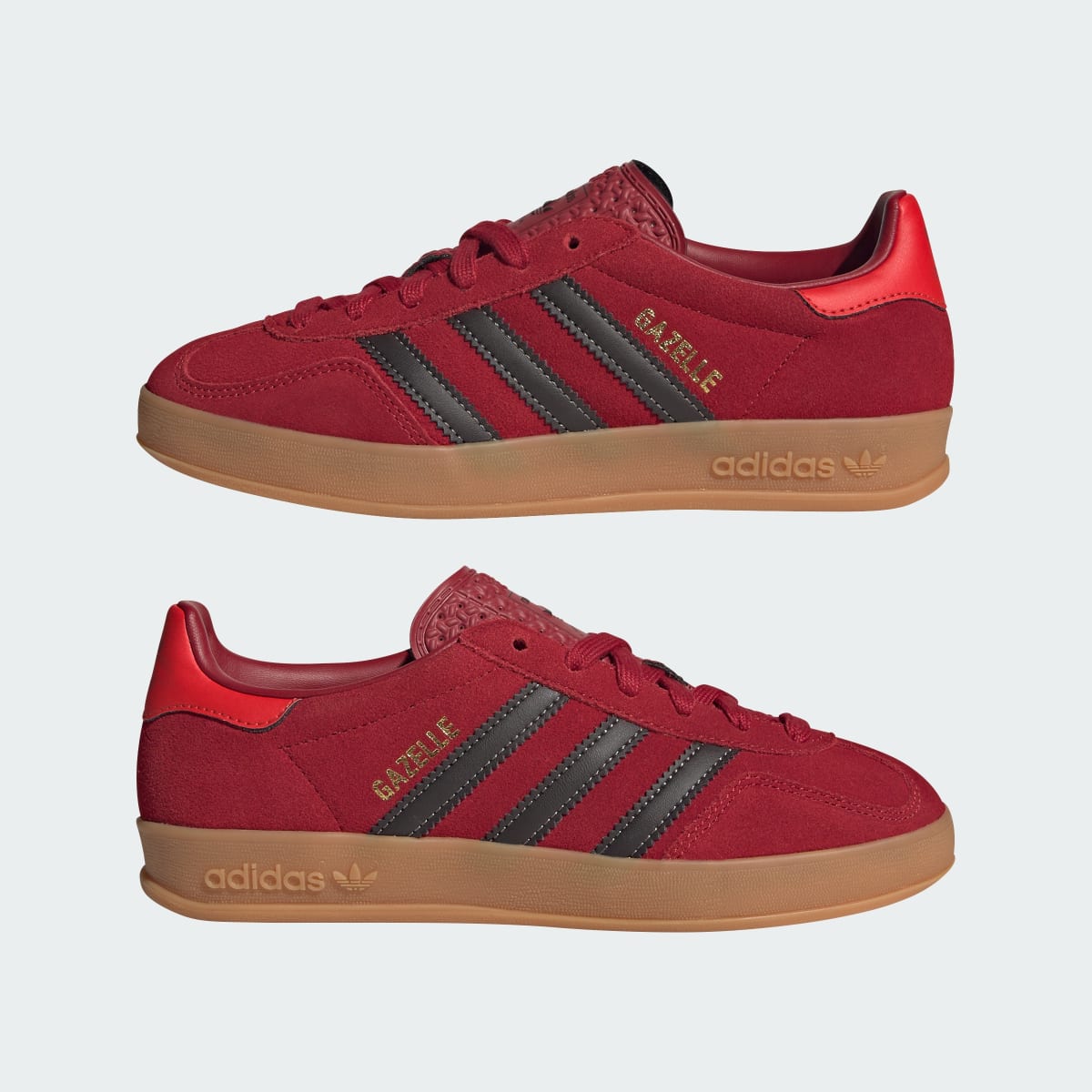Overkicks - Adidas Gazelle Indoor Team Victory Red Aurora Coffee (IH6448) - detalle lateral interior