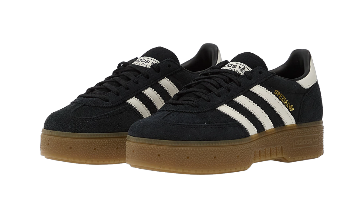 Overkicks - Adidas Handball Spezial Bold Black White Gum (JR7438) - detalle talón