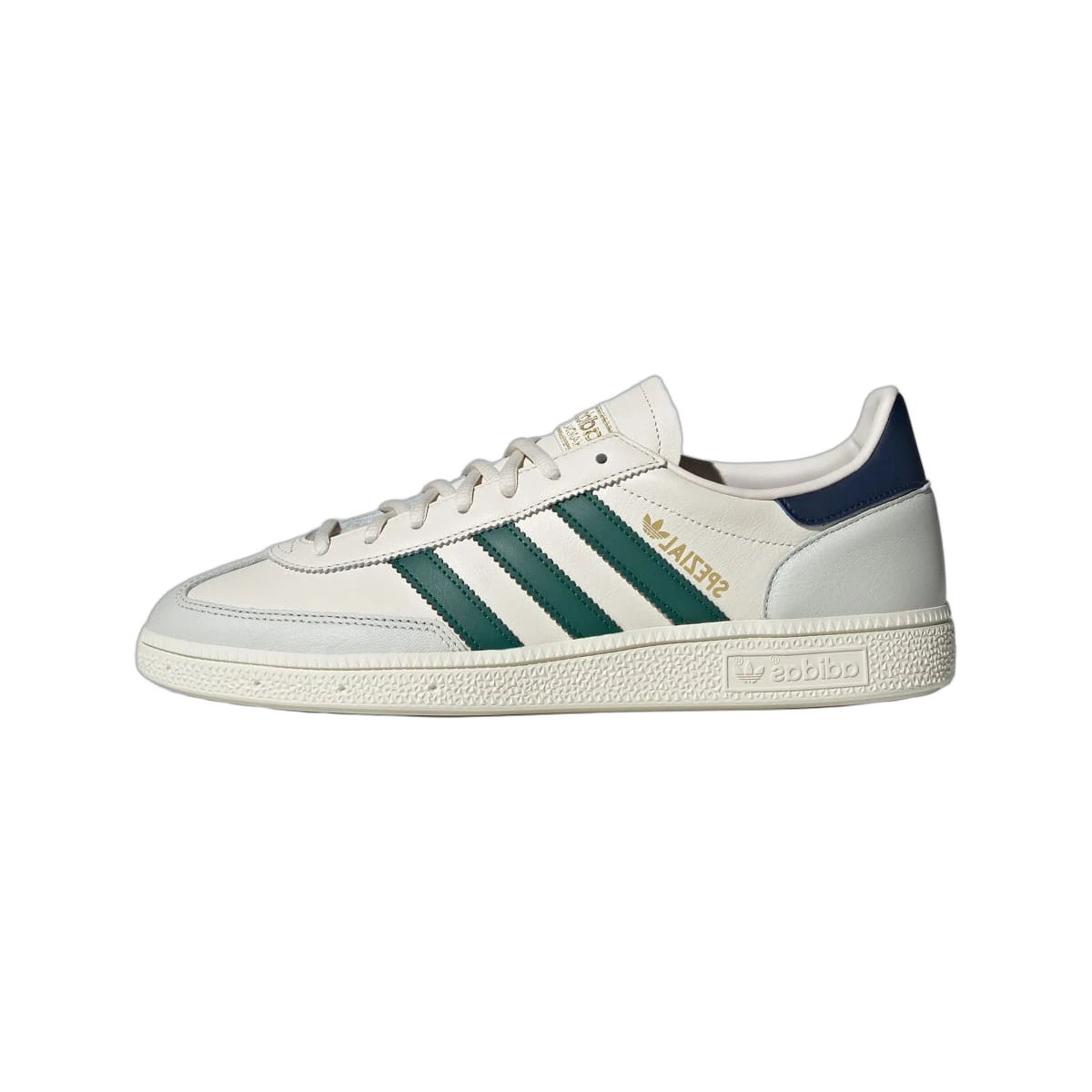 Overkicks - Adidas Handball Spezial Chalk White Collegiate Green Night Indigo (JH5451) - vista lateral