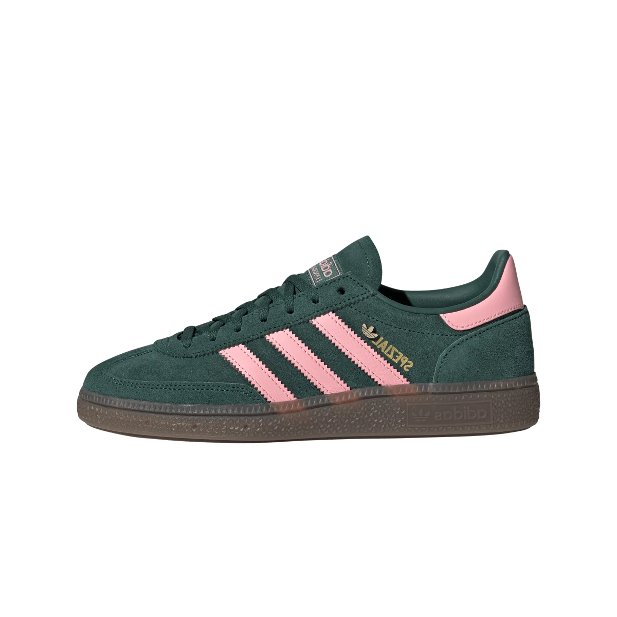 Overkicks - Adidas Handball Spezial Collegiate Green Pink Spark (IH1496) - vista lateral