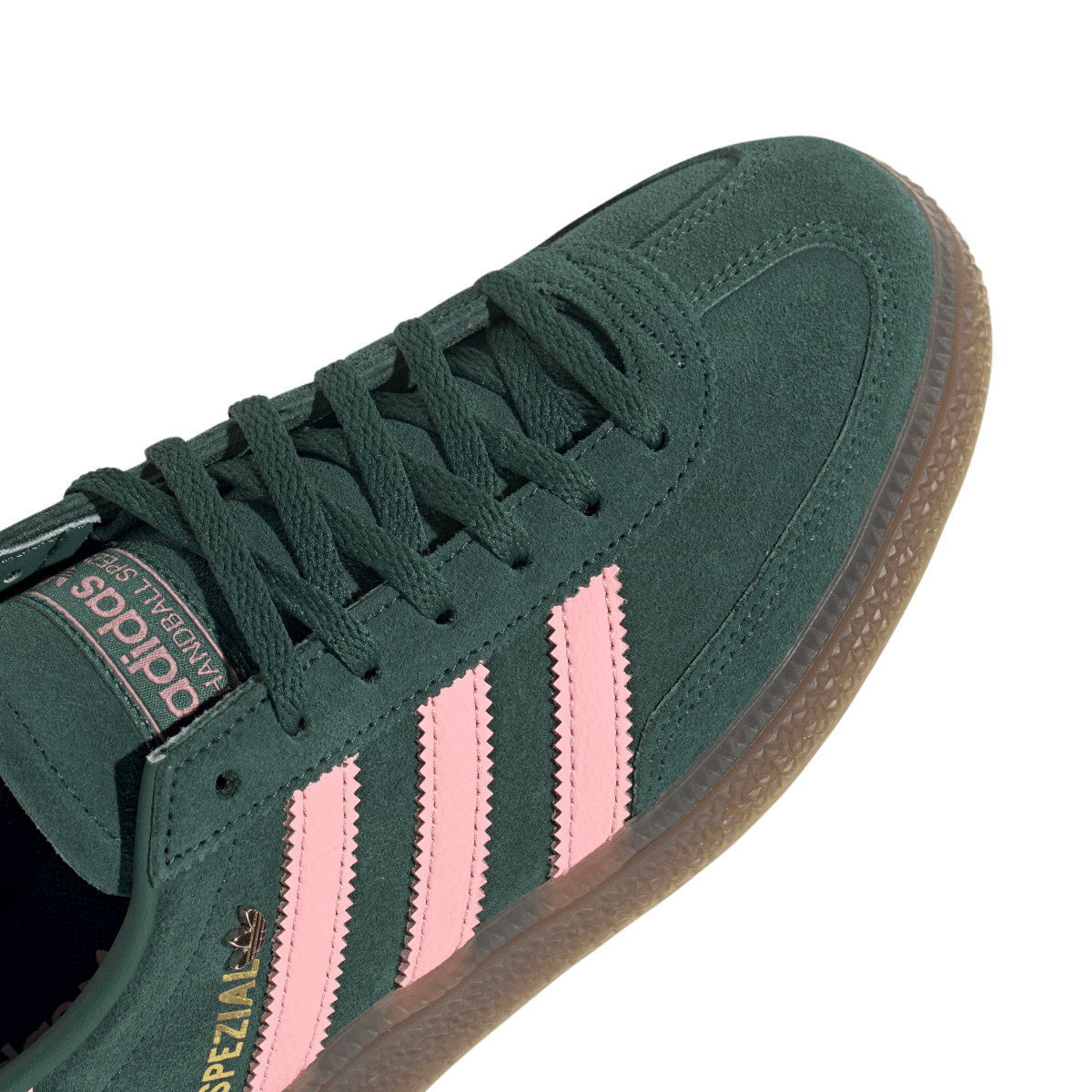 Overkicks - Adidas Handball Spezial Collegiate Green Pink Spark (IH1496) - detalle lateral interior