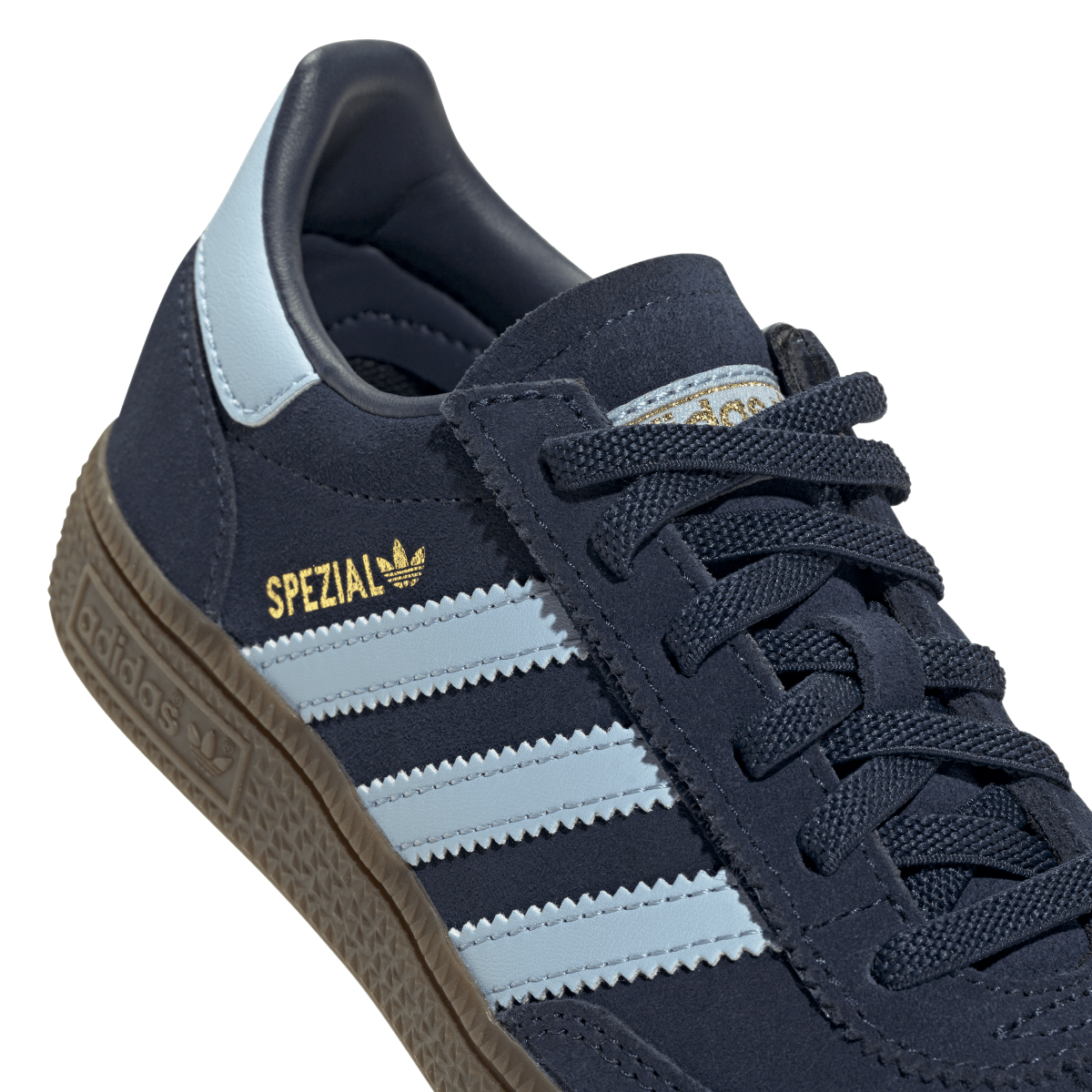 Overkicks - Adidas Handball Spezial Comfort Closure Collegiate Navy Clear Sky Gum (PS) (JQ6380) - imagen 8