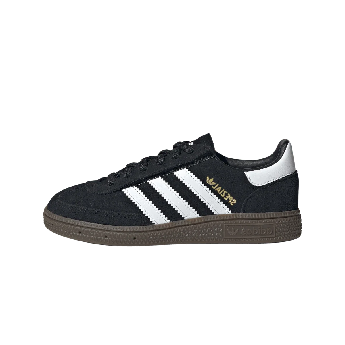 Overkicks - Adidas Handball Spezial Comfort Closure Core Black Cloud White Gum (PS) (JQ6382) - vista lateral