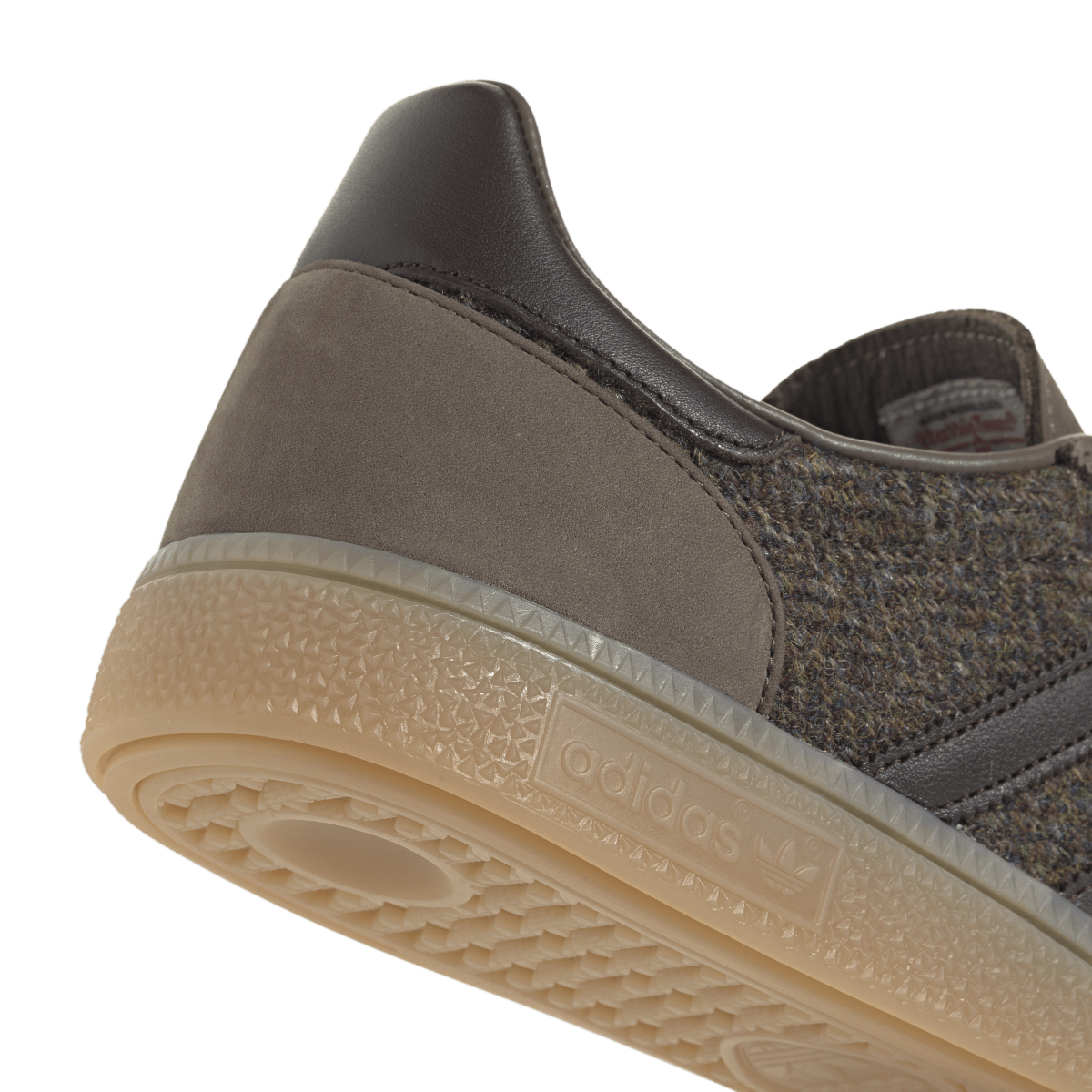 Overkicks - Adidas Handball Spezial Harris Tweed Aurora Coffee (KJ1248) - detalle lateral interior