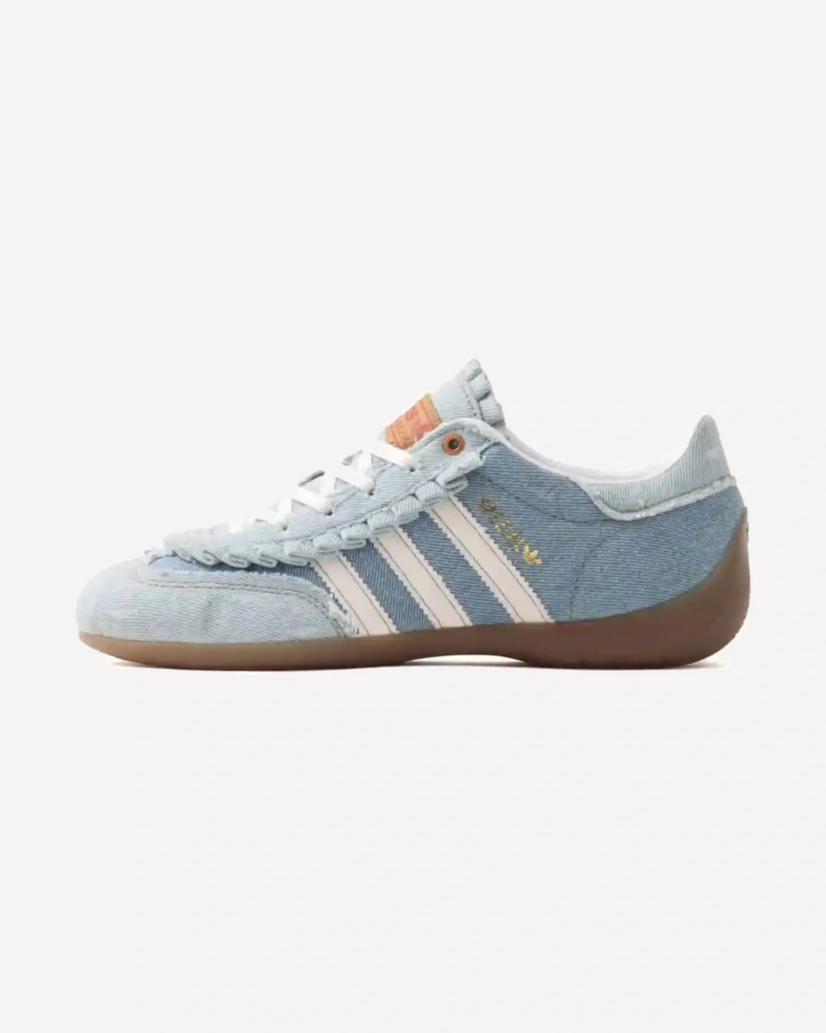 Overkicks - Adidas Handball Spezial Lo Pro LT atmos pink Denim Pack (Womens) (KJ5755) - vista lateral