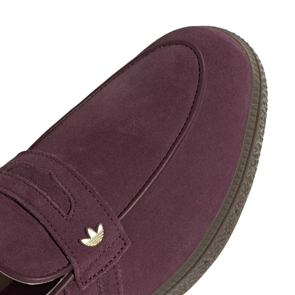 Overkicks - Adidas Handball Spezial Loafer Maroon Gum (KK2780) - detalle lateral interior