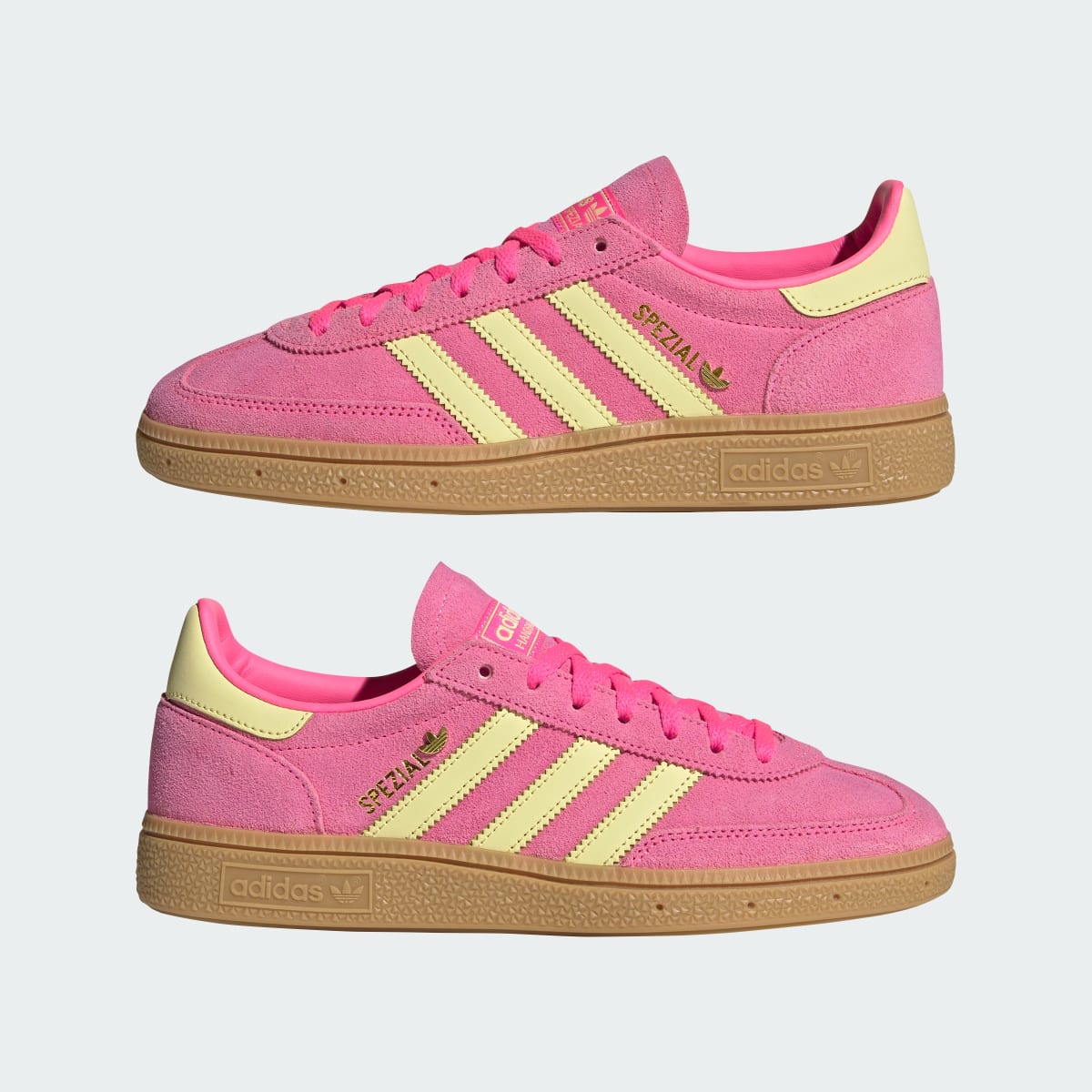 Overkicks - Adidas Handball Spezial Lucid Pink Almost Yellow Gold (IH9213) - detalle lateral interior