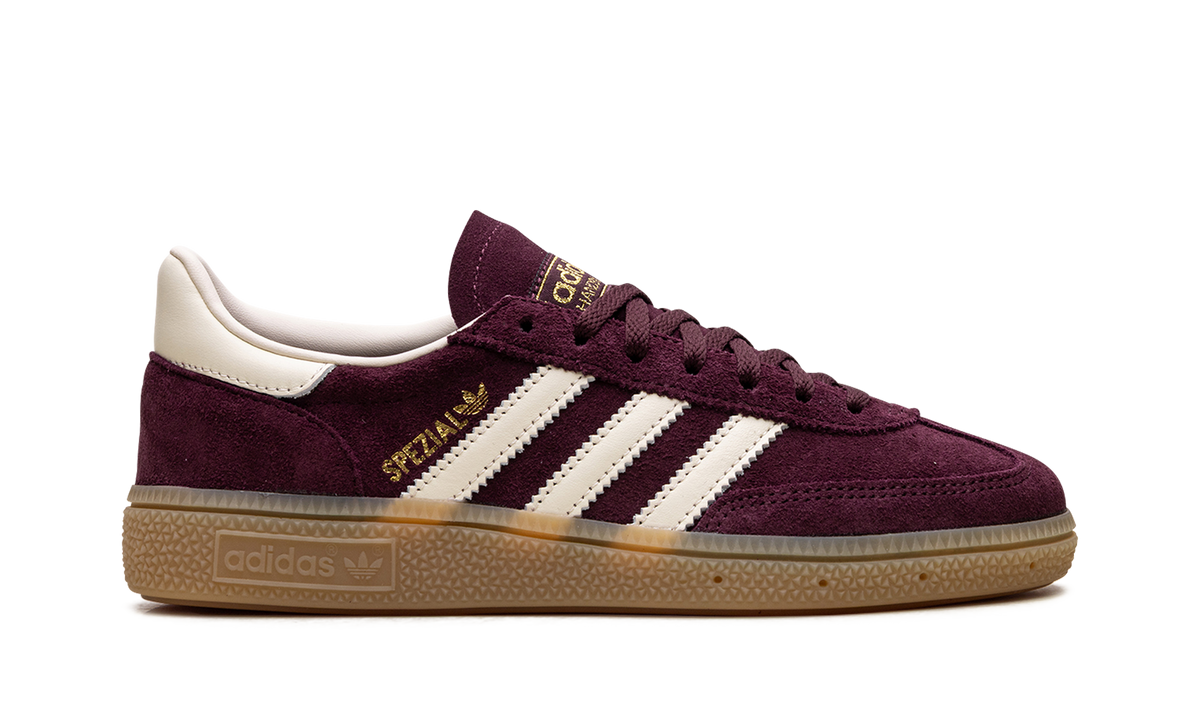 Overkicks - Adidas Handball Spezial Maroon Cream White (JP8726) - detalle talón