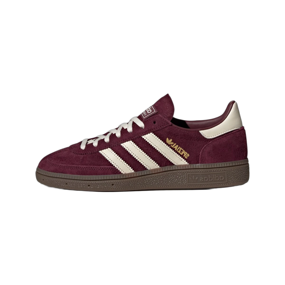 Overkicks - Adidas Handball Spezial Maroon Off White Gum (JQ8753) - vista lateral