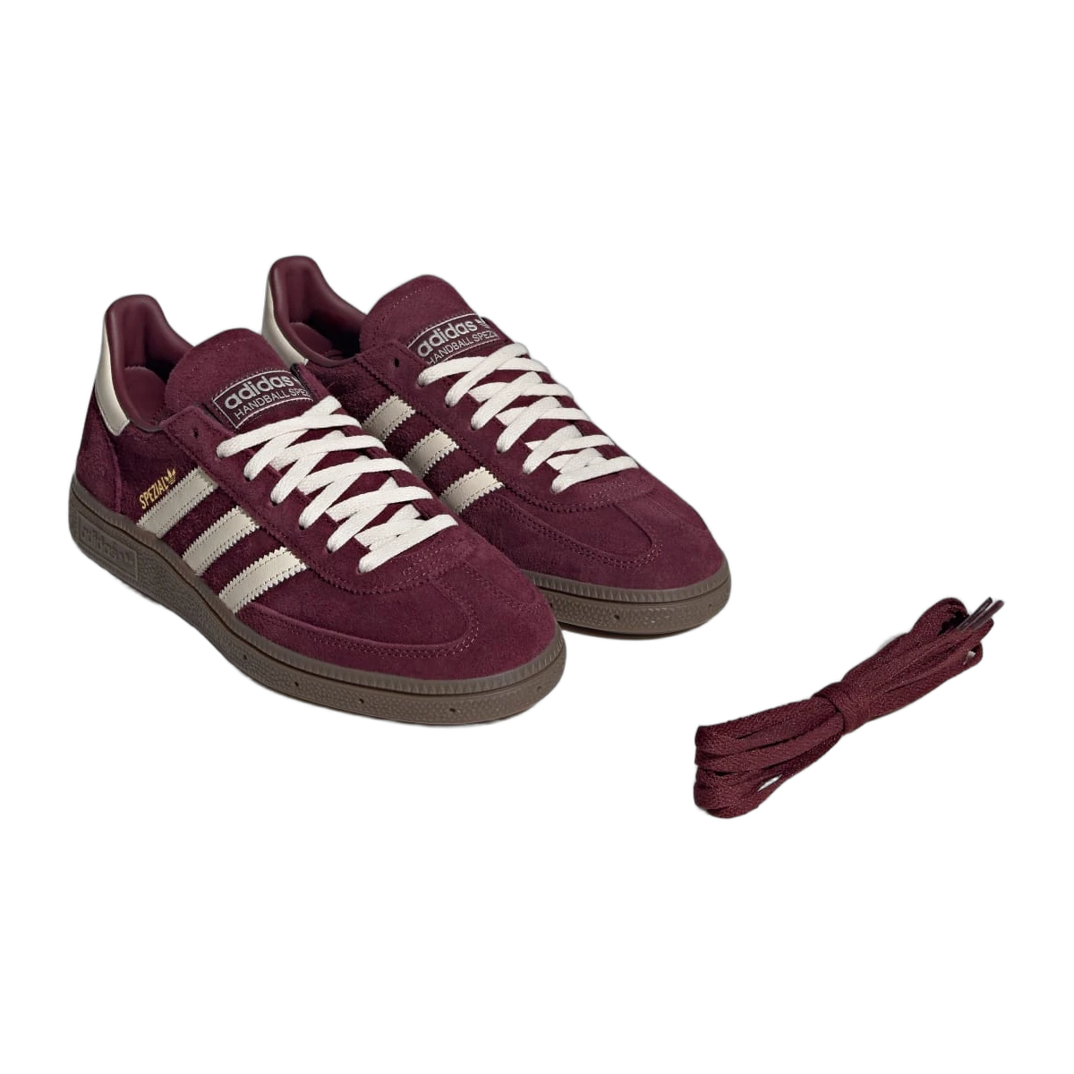 Overkicks - Adidas Handball Spezial Maroon Off White Gum (JQ8753) - detalle lateral interior