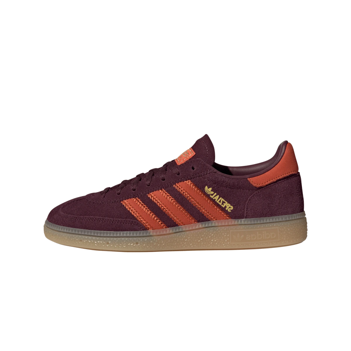 Overkicks - Adidas Handball Spezial Maroon Preloved Red Gum (JR0848) - vista lateral